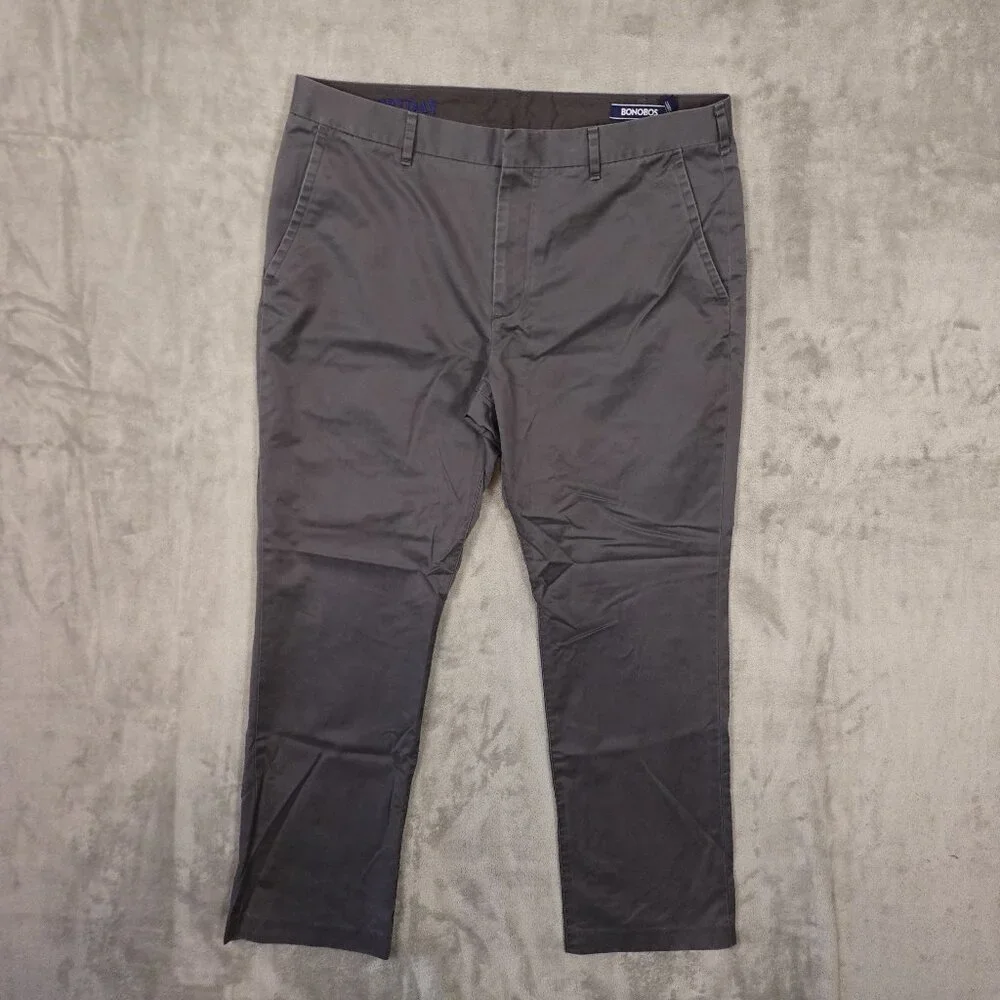 Bonobos Friday Straight Fit Chino Pants Men’s 36x30 Gray Casual Office Everyday